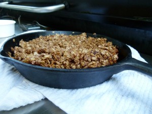 Experimenting with apple crisp. That's right. We made dessert.